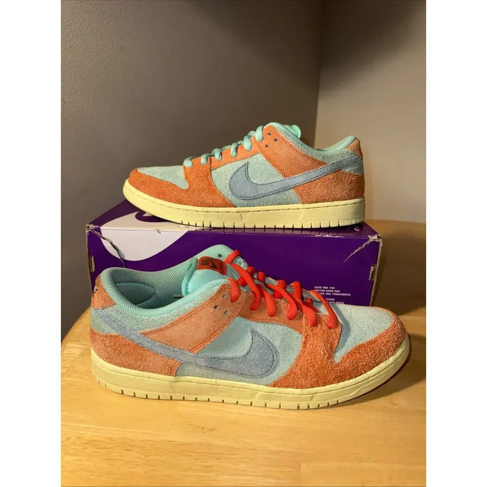 Nike SB Dunk Low Orange Emerald Rise Size 12 Preowned OG BOX